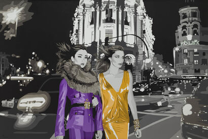 Madrid Night Crossing - a Paint Artowrk by Silvia Papas